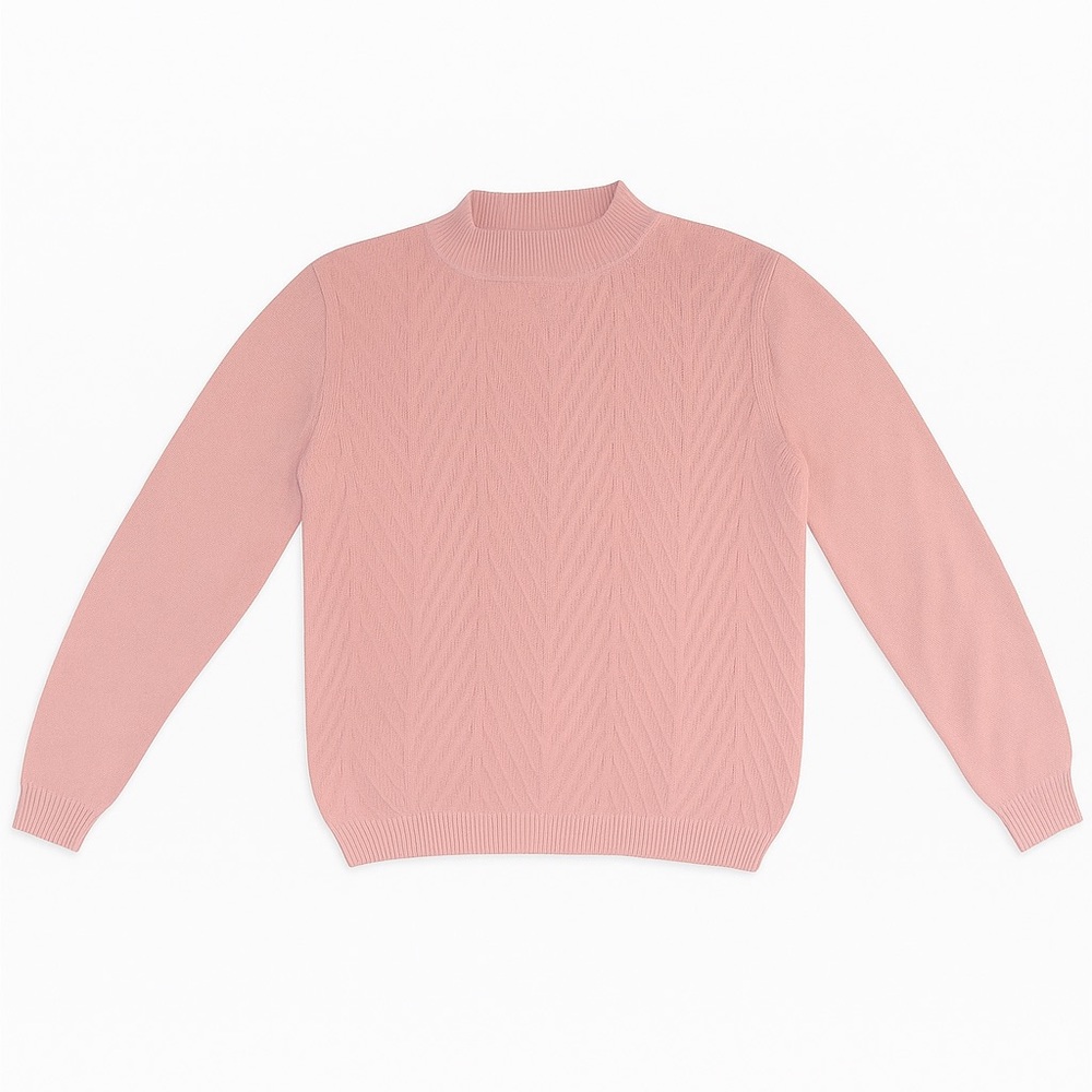 Pink Cable Knit Women's Sweater Medium